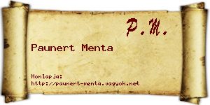 Paunert Menta névjegykártya